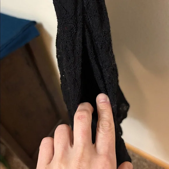 EShakti Black Lace Smocked Waist Fit and Flare Dress Sz 10 🖤 - Picture 5 of 10